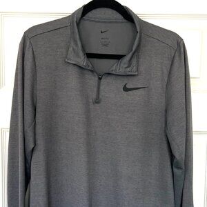 Nike Mens Size Large Gray Golf 1/4 Zip Jacket Active Pullover Long Sleeve Jacket